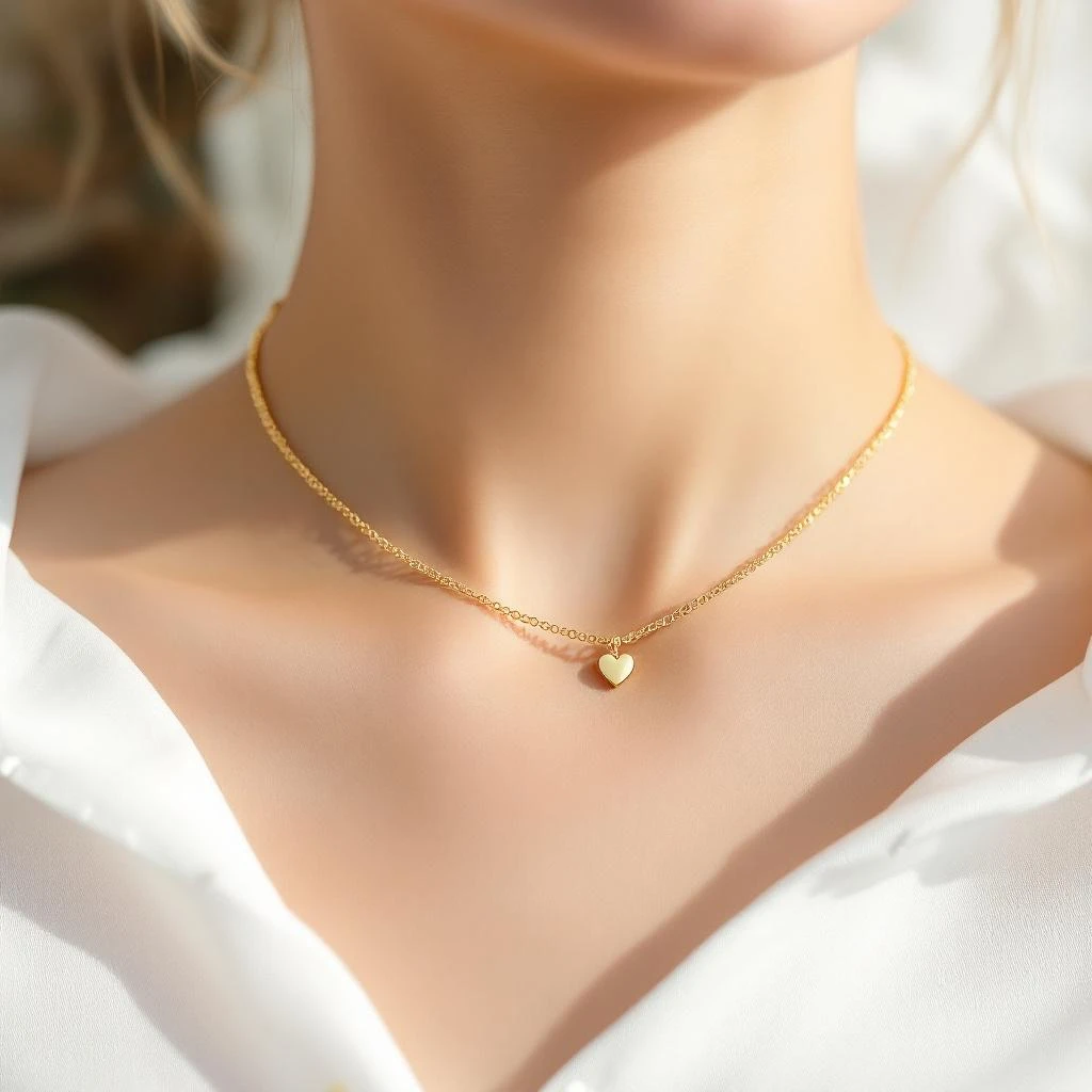 Gold Heart Charm Anklet